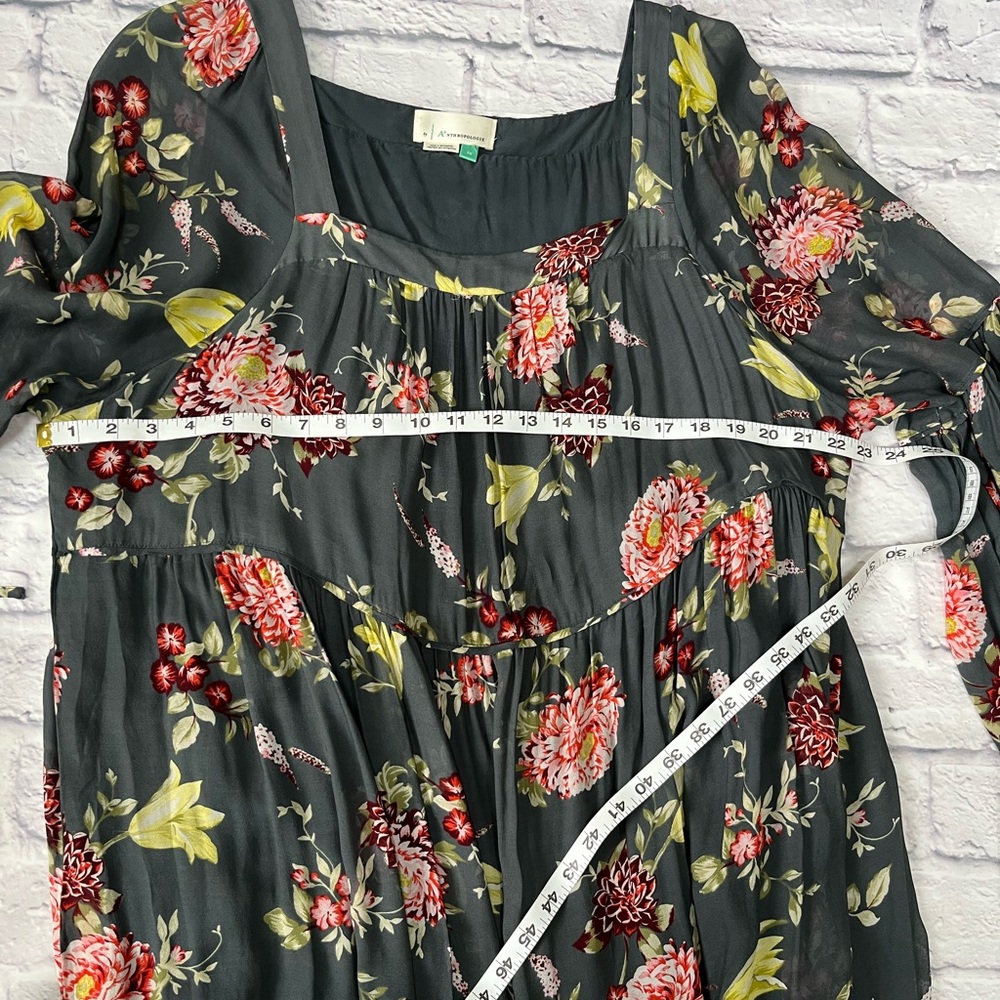 A+ Anthropologie grey gray green Floral Long Sleeve Swim maxi dress 2XL plus - Picture 5 of 9